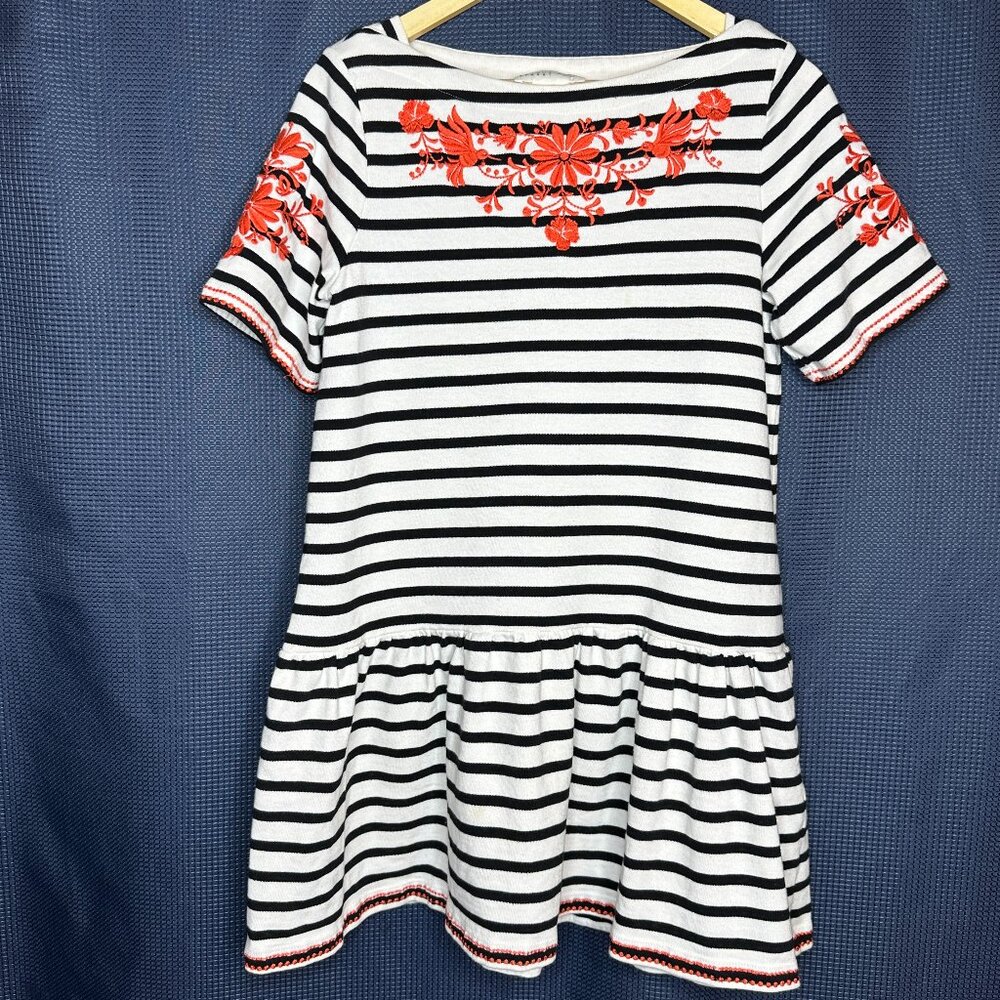Kate Spade Broome Street Embroidered Striped dress, M **See desc & photos**